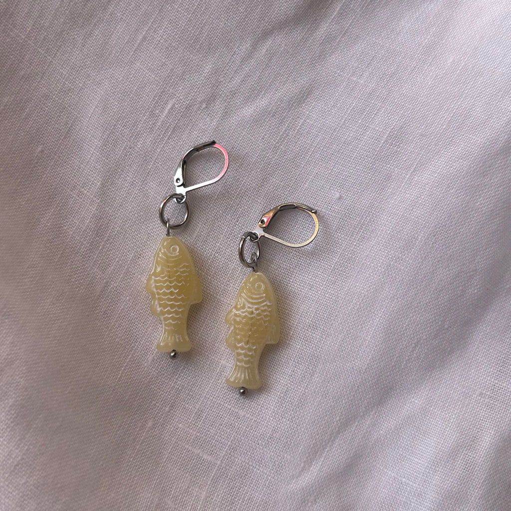 Baby yellow fish earrings