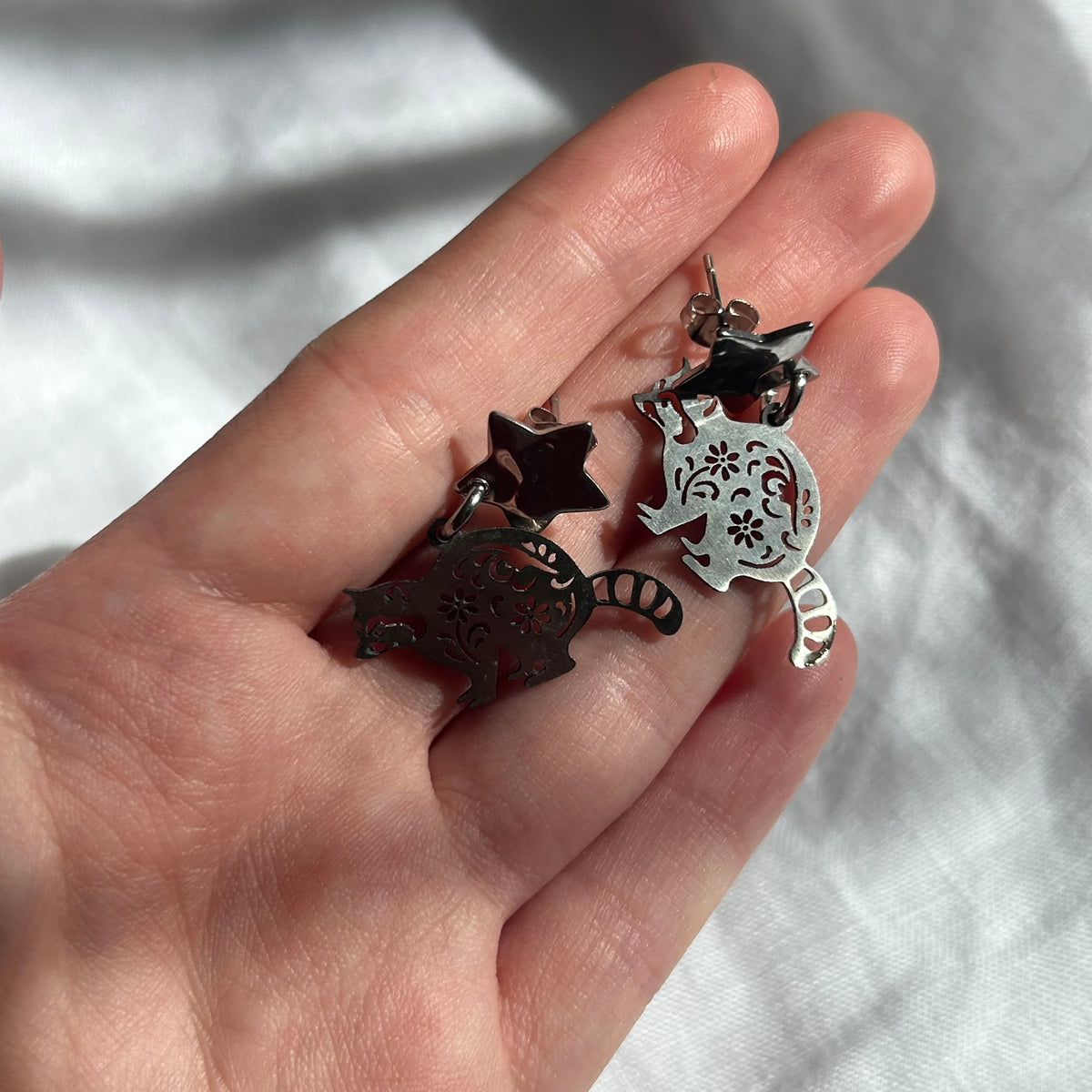 Badger print stud earrings