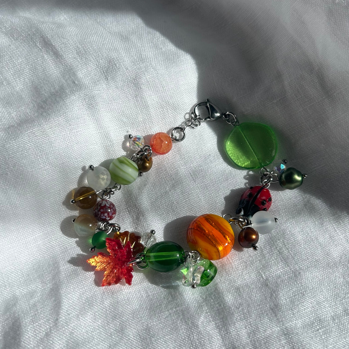 Glass autumnal cluster bracelet 1