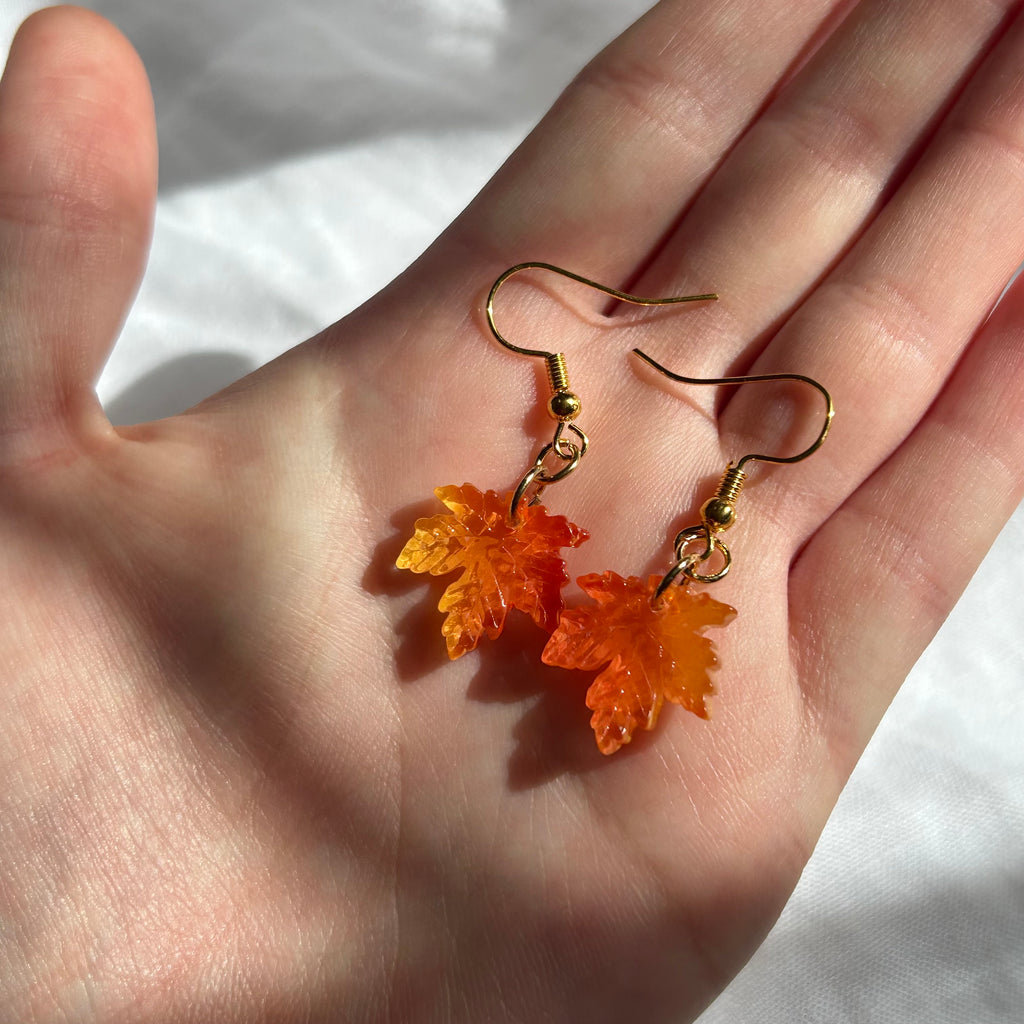 Gold leaf earrings