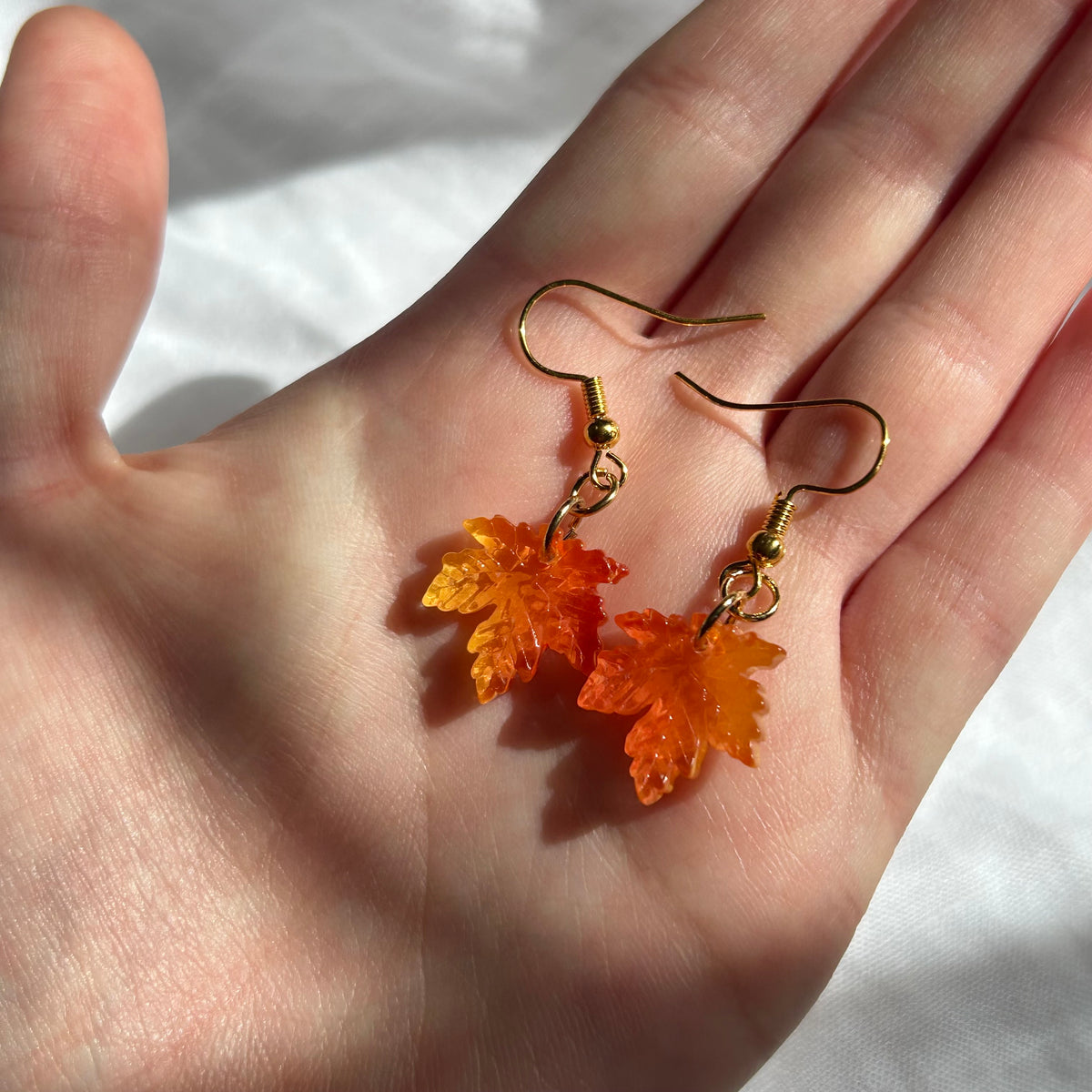 Gold leaf earrings