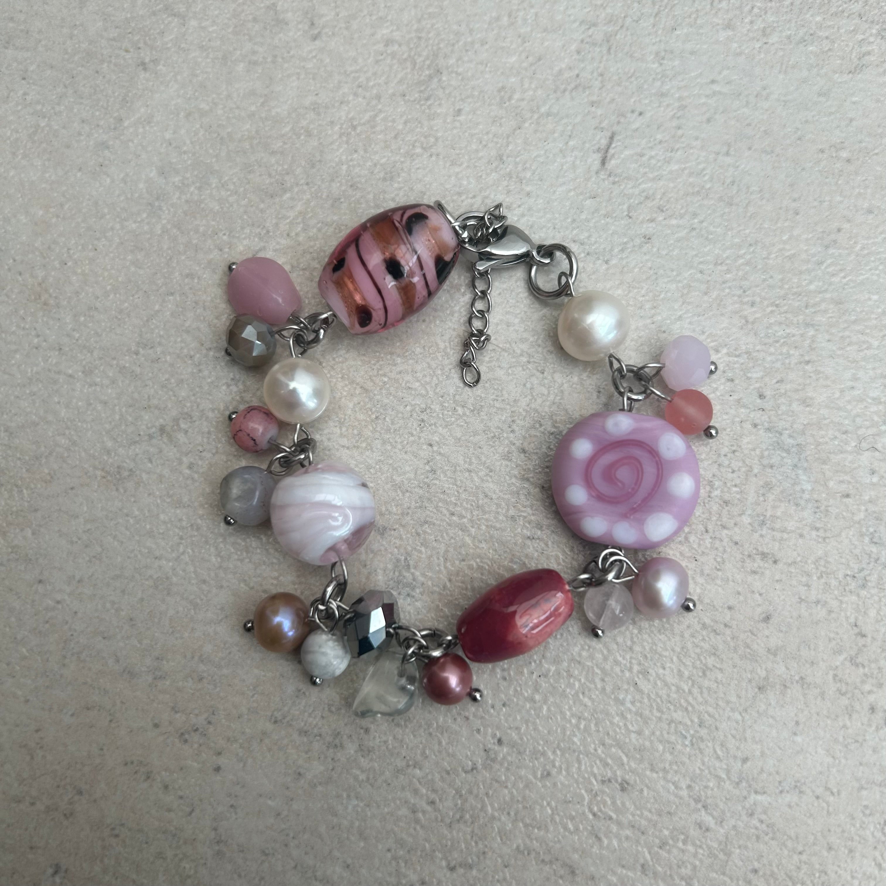 pink cluster bracelet