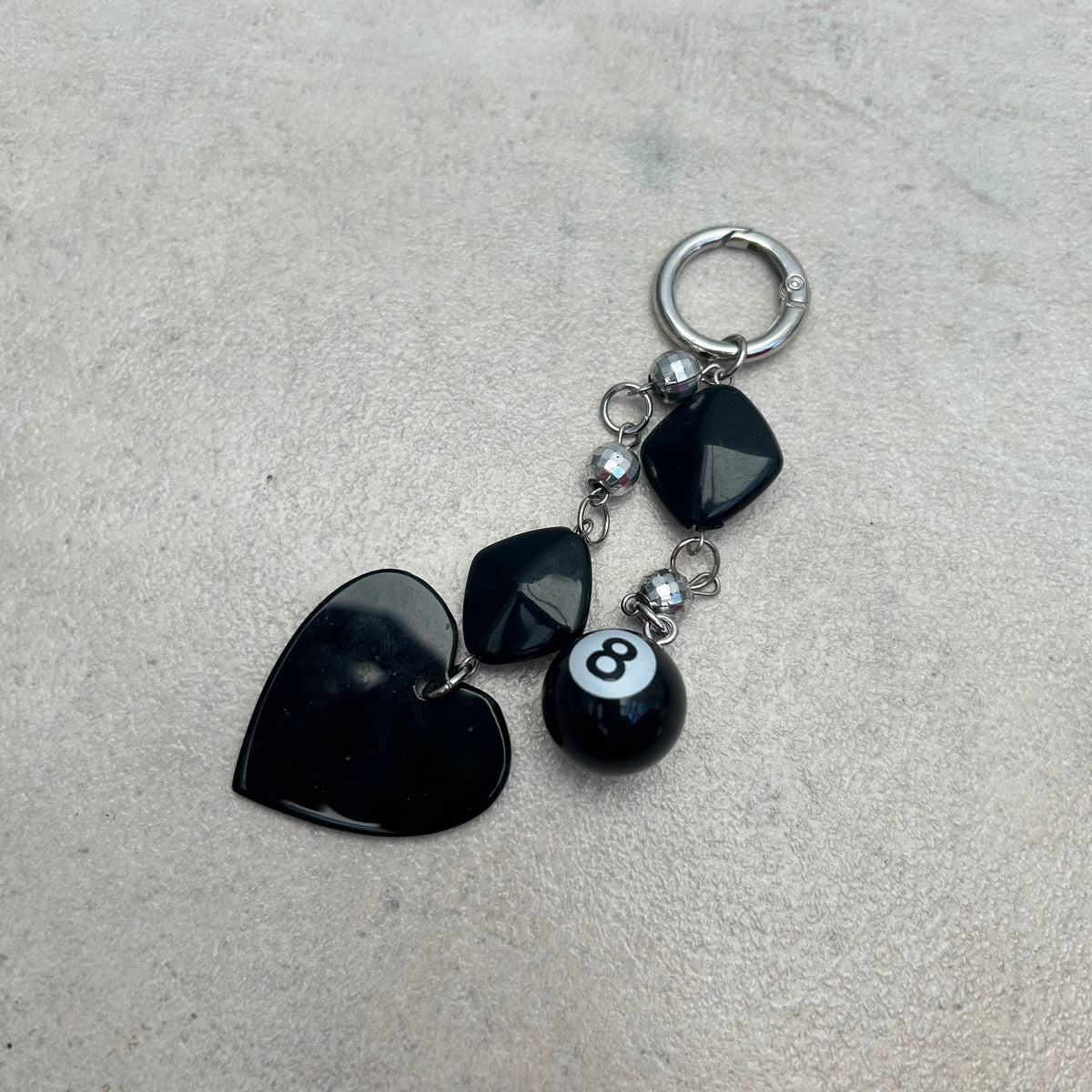 Black 8-ball keyring