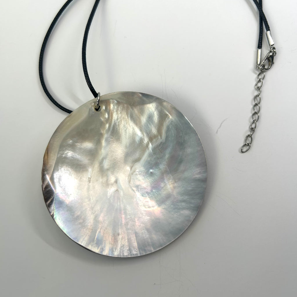 Moon abalone pendant necklace