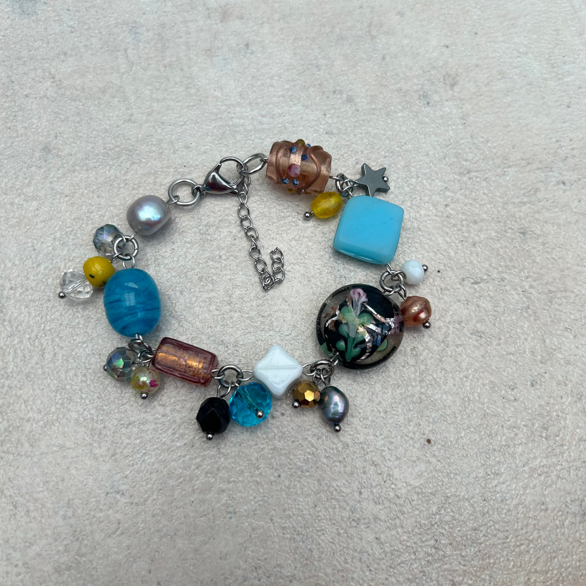 Blue and brown bracelet