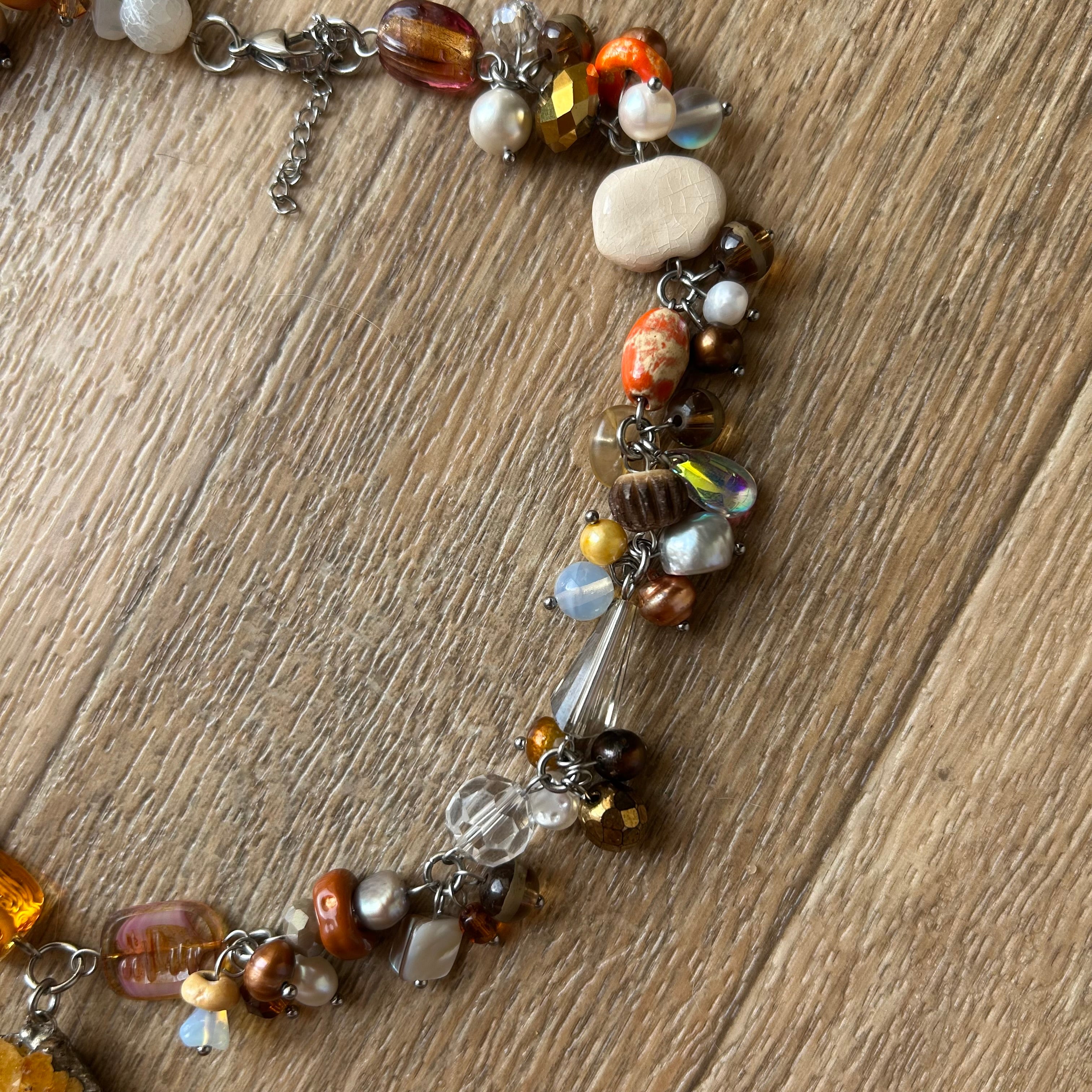 Citrine cluster necklace