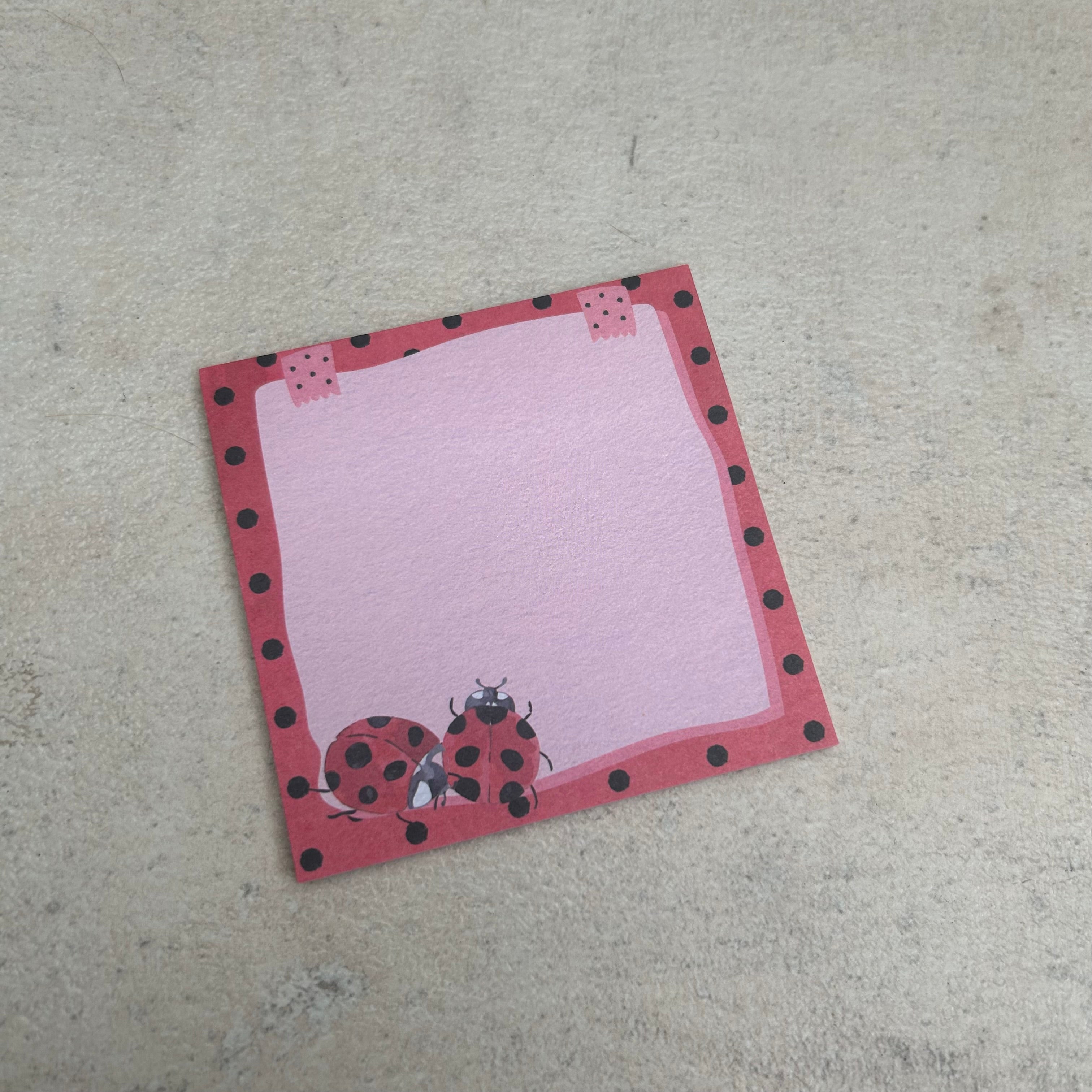Ladybug print small sticky note