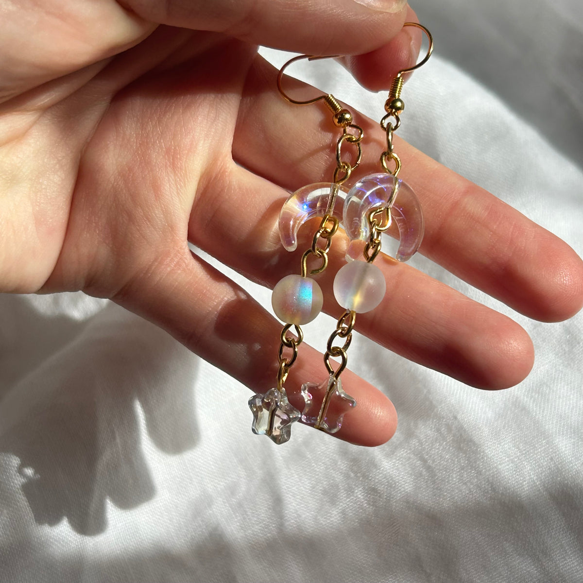 Moon and star earrings