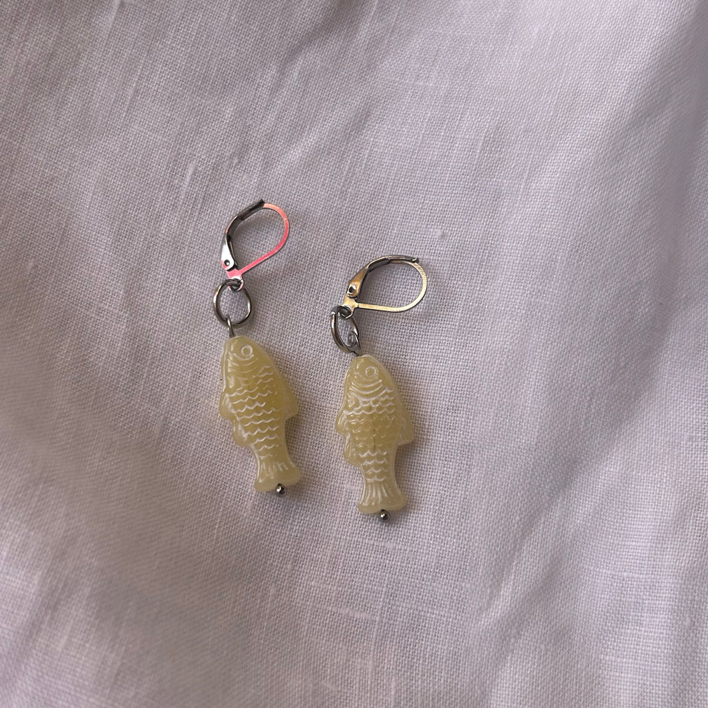 Baby yellow fish earrings