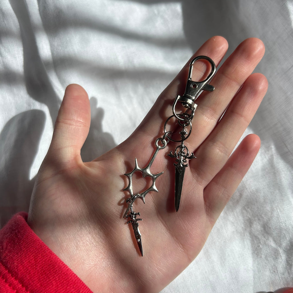 Spike and sword keyring.