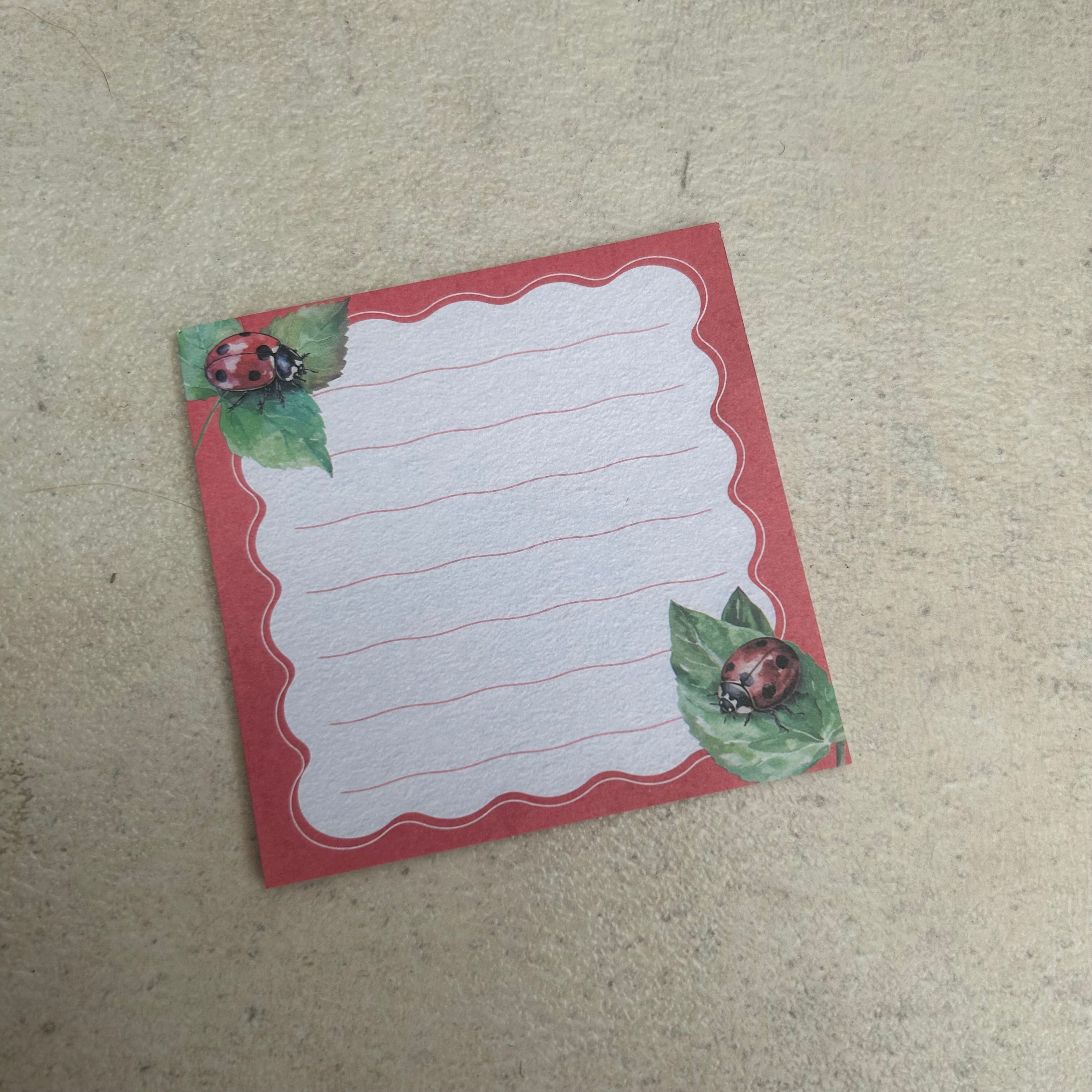 Ladybug print small sticky note