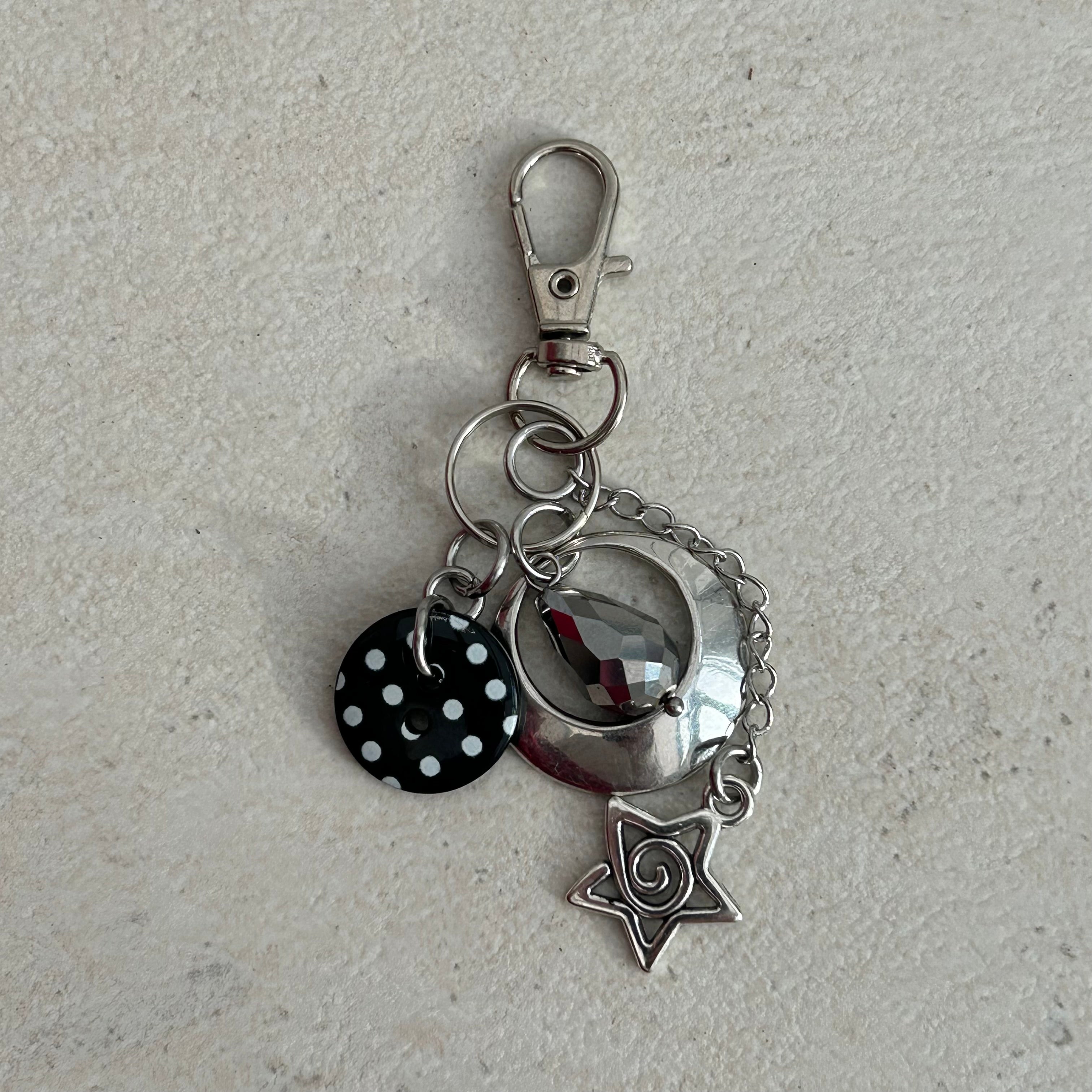 Polka dot star keyring