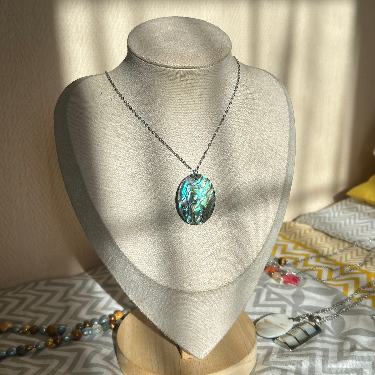 Abalone resin set necklace