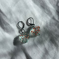 Glass lampwork shell earrings