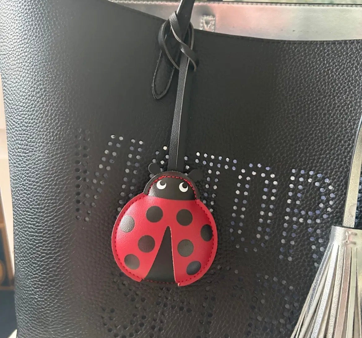 Ladybug soft faux leather bag charm