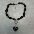 black heart statement necklace