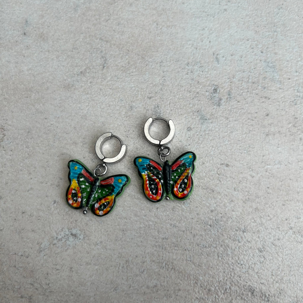 Butterfly ceramic painted Huggies