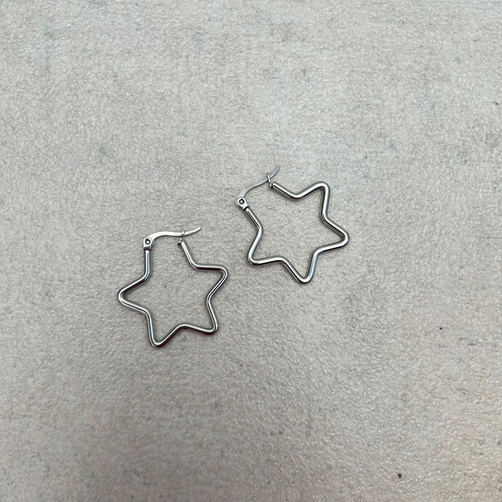 Stainless steel star earrings