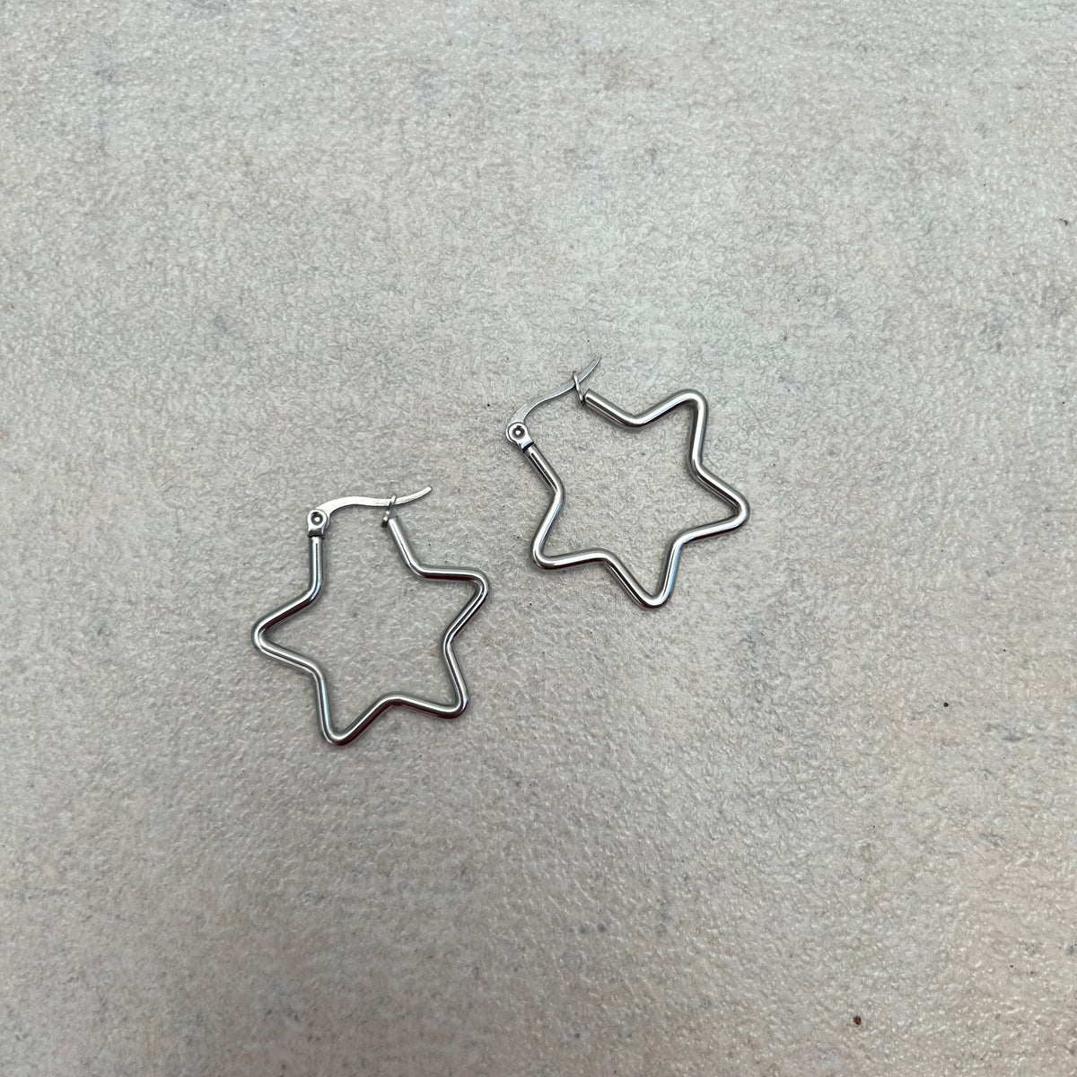 Stainless steel star earrings