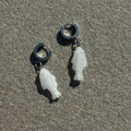 chalk white fish earirngs