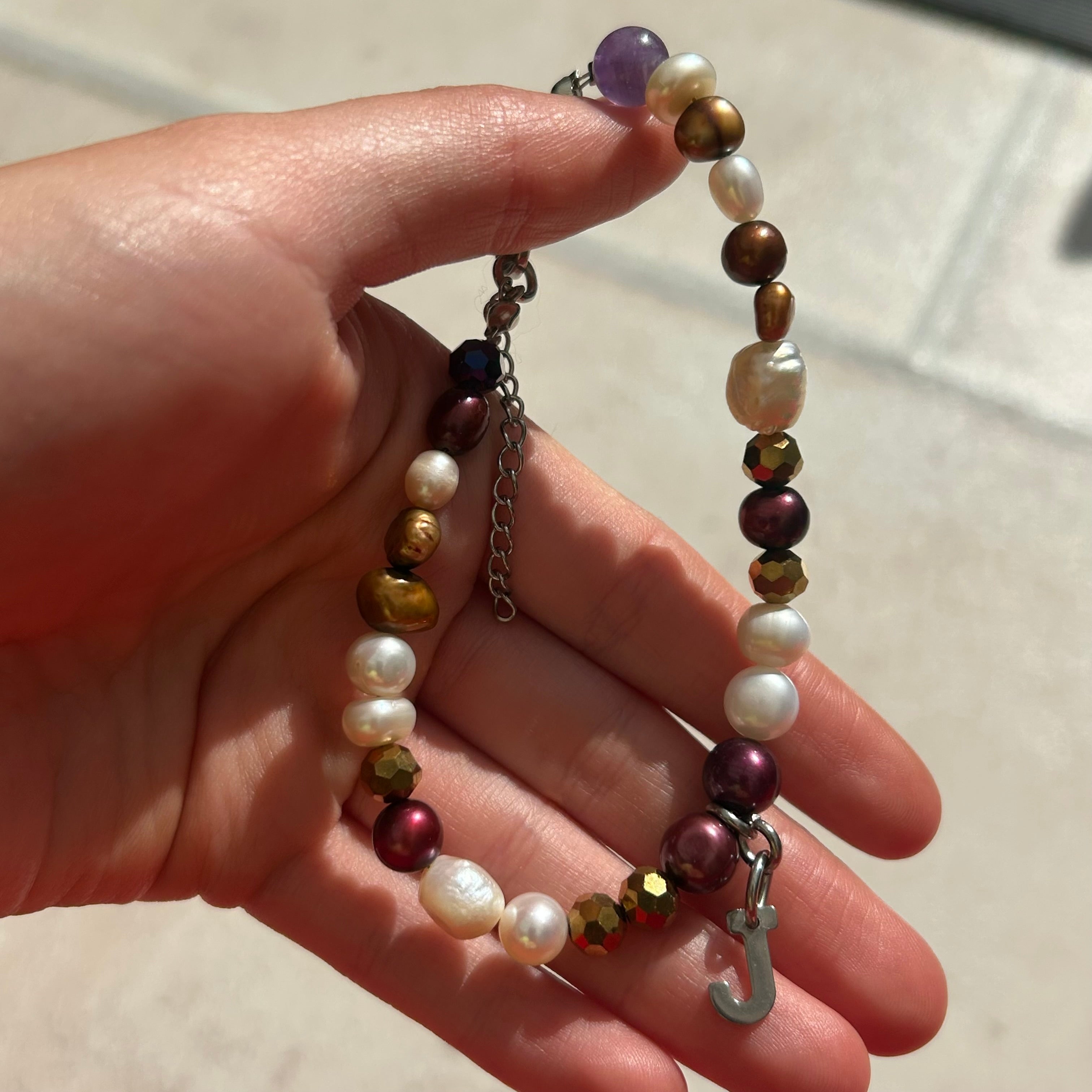 J initial custom bracelet
