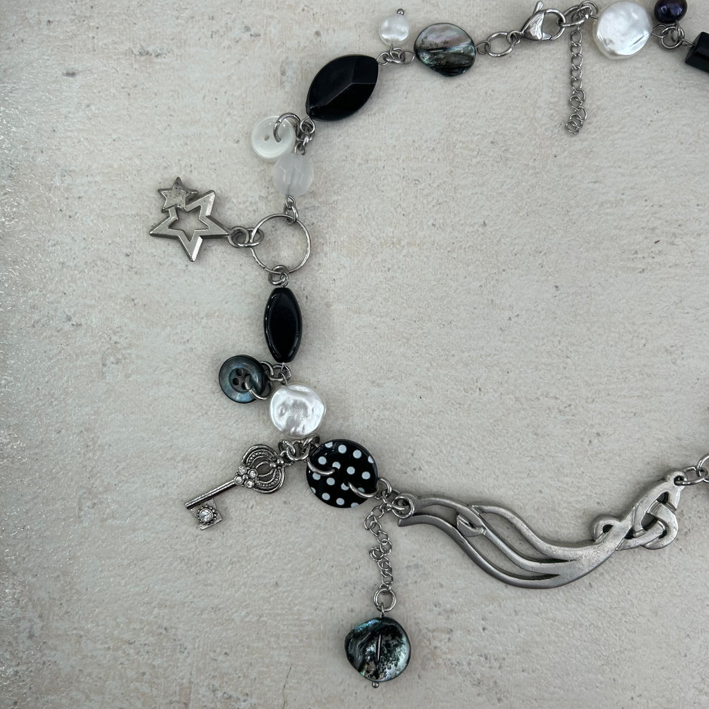 Polka spot b&w necklace