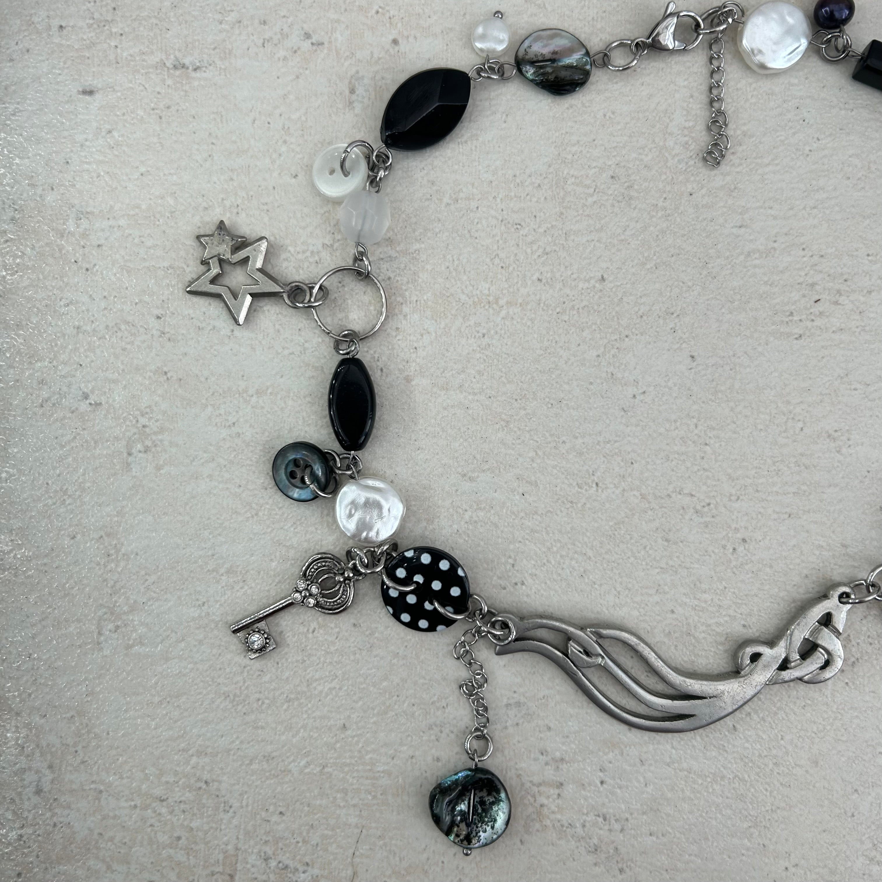 Polka spot b&w necklace