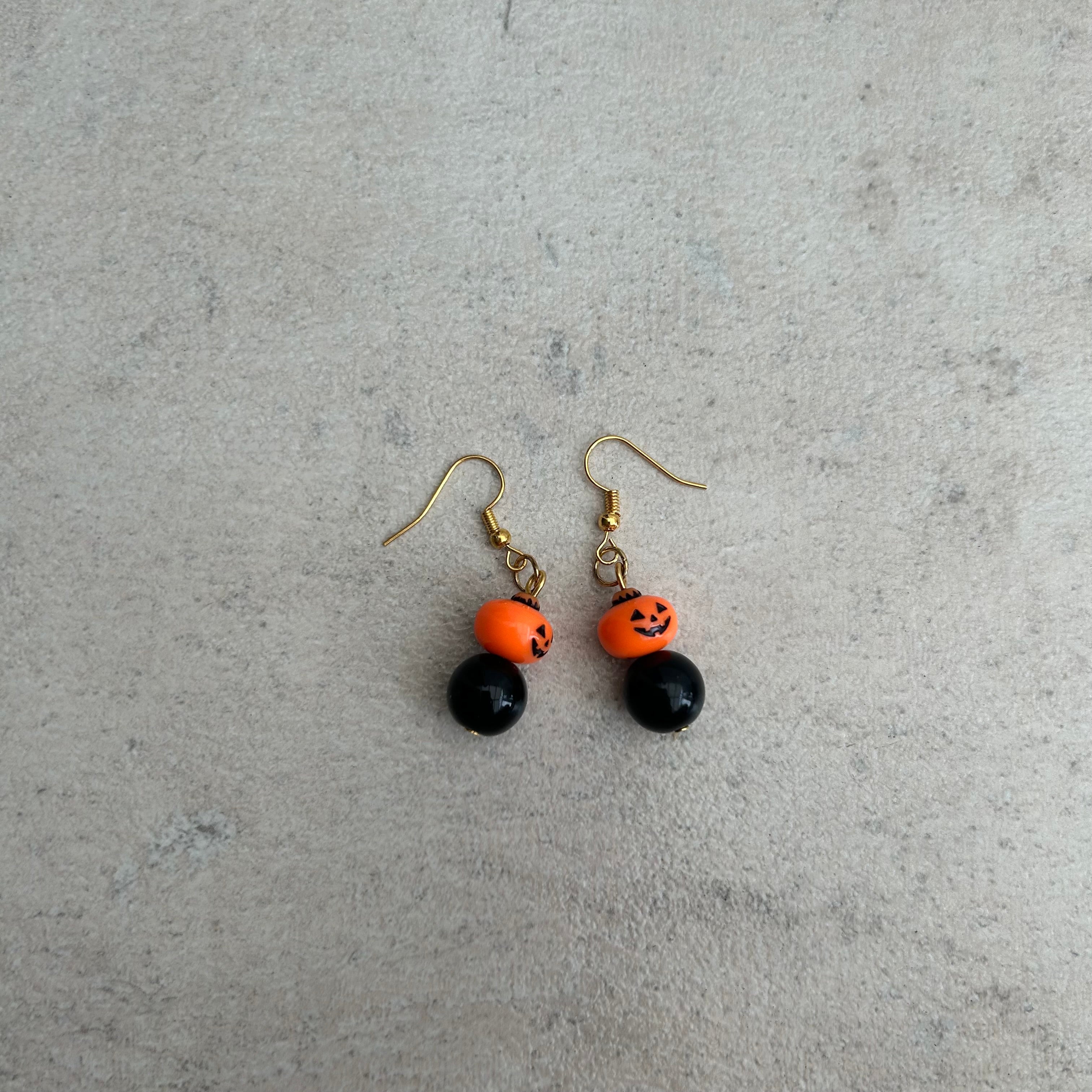 Gold plated pumpkin earrings