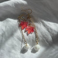 Gold leaf snowdrop earrings