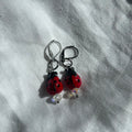 Glass lampwork ladybug earrings