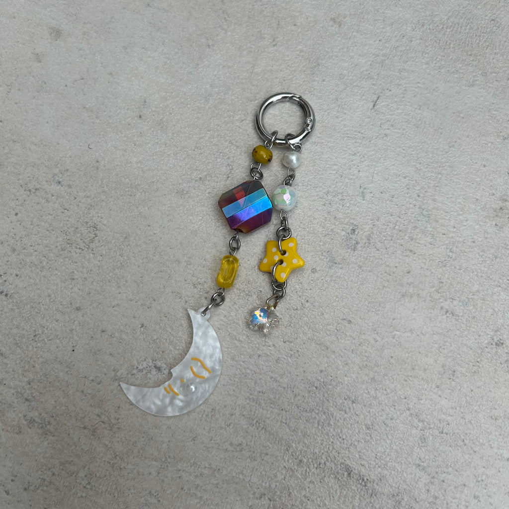 Moon charm keyring
