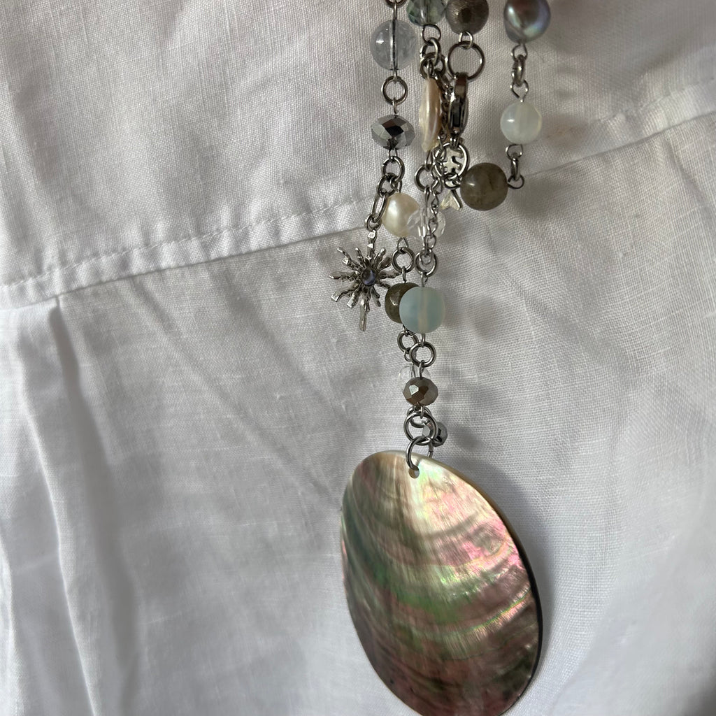 Mother of pearl abalone necklace