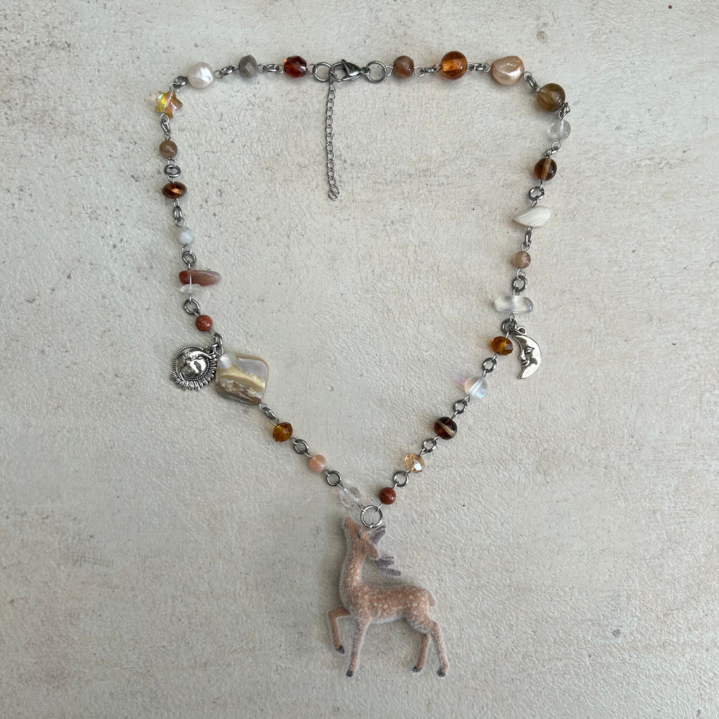 PREORDER: Baby fawn beaded necklace