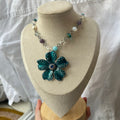 Blue flower necklace
