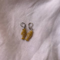 Mustard yellow fish earrings