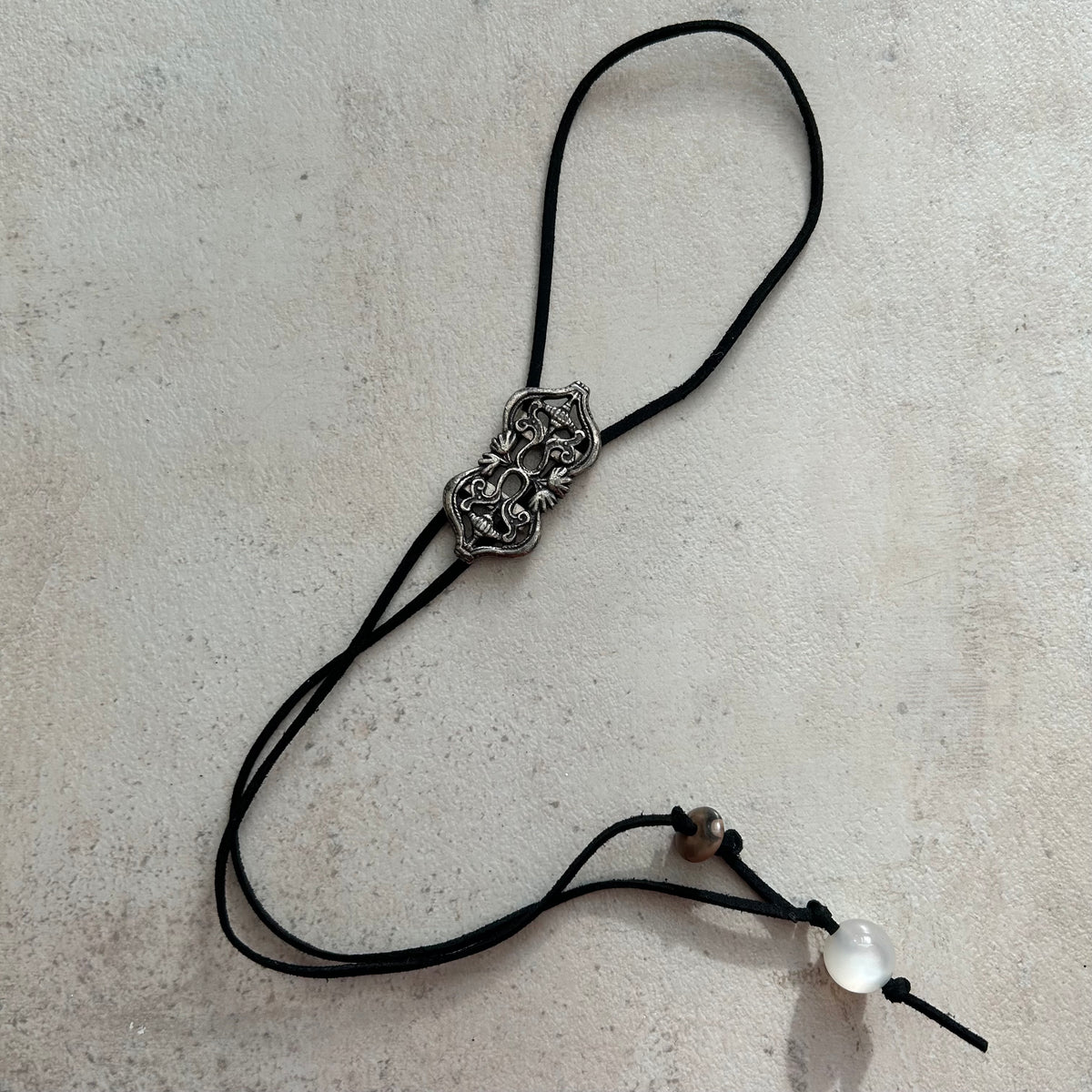 Ems' bolo tie beaded necklace