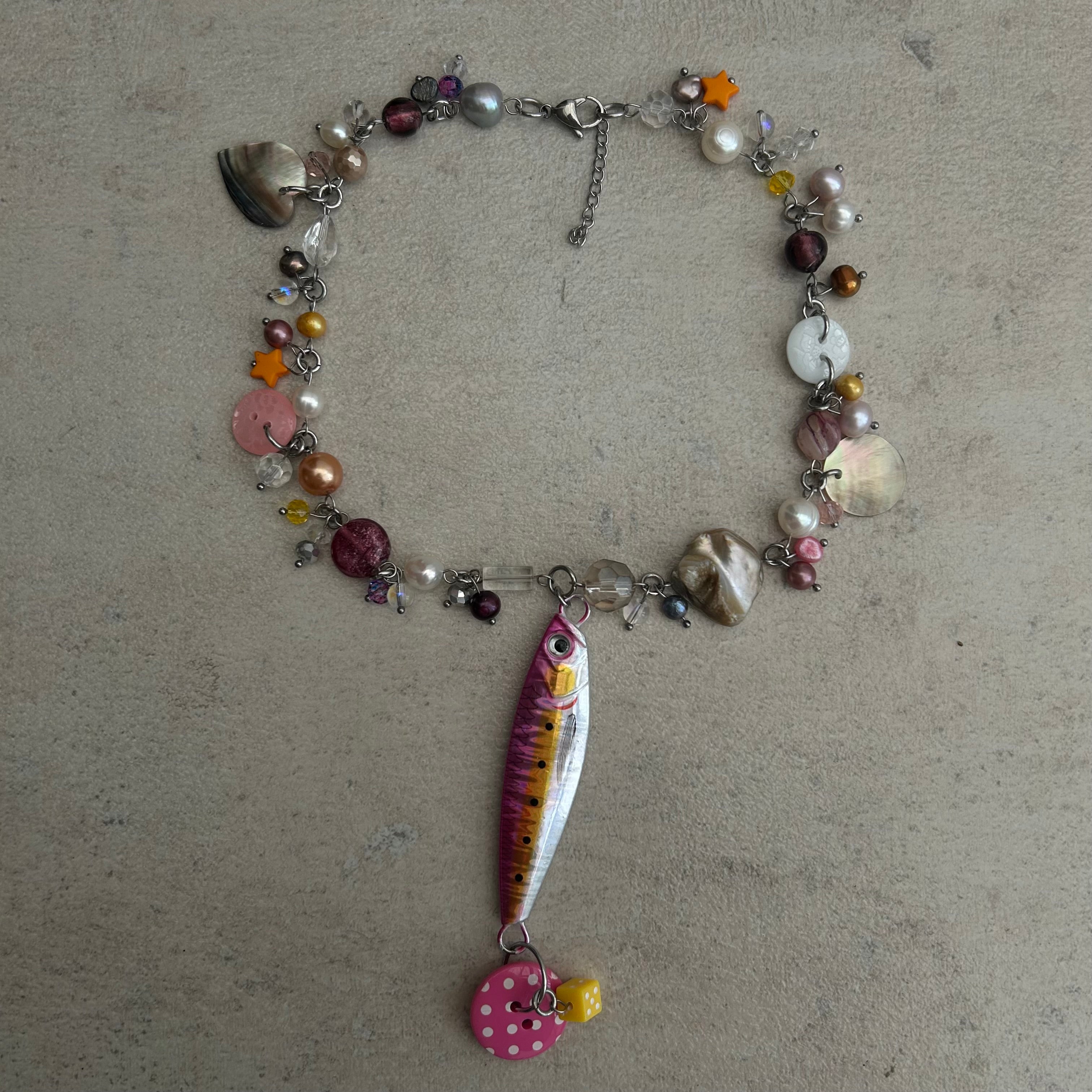 Cluster fish necklace