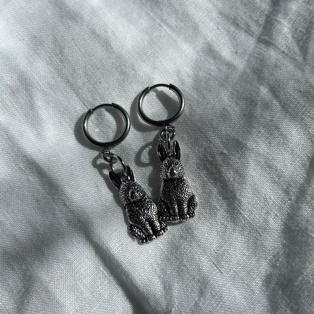Enamel rabbit earrings