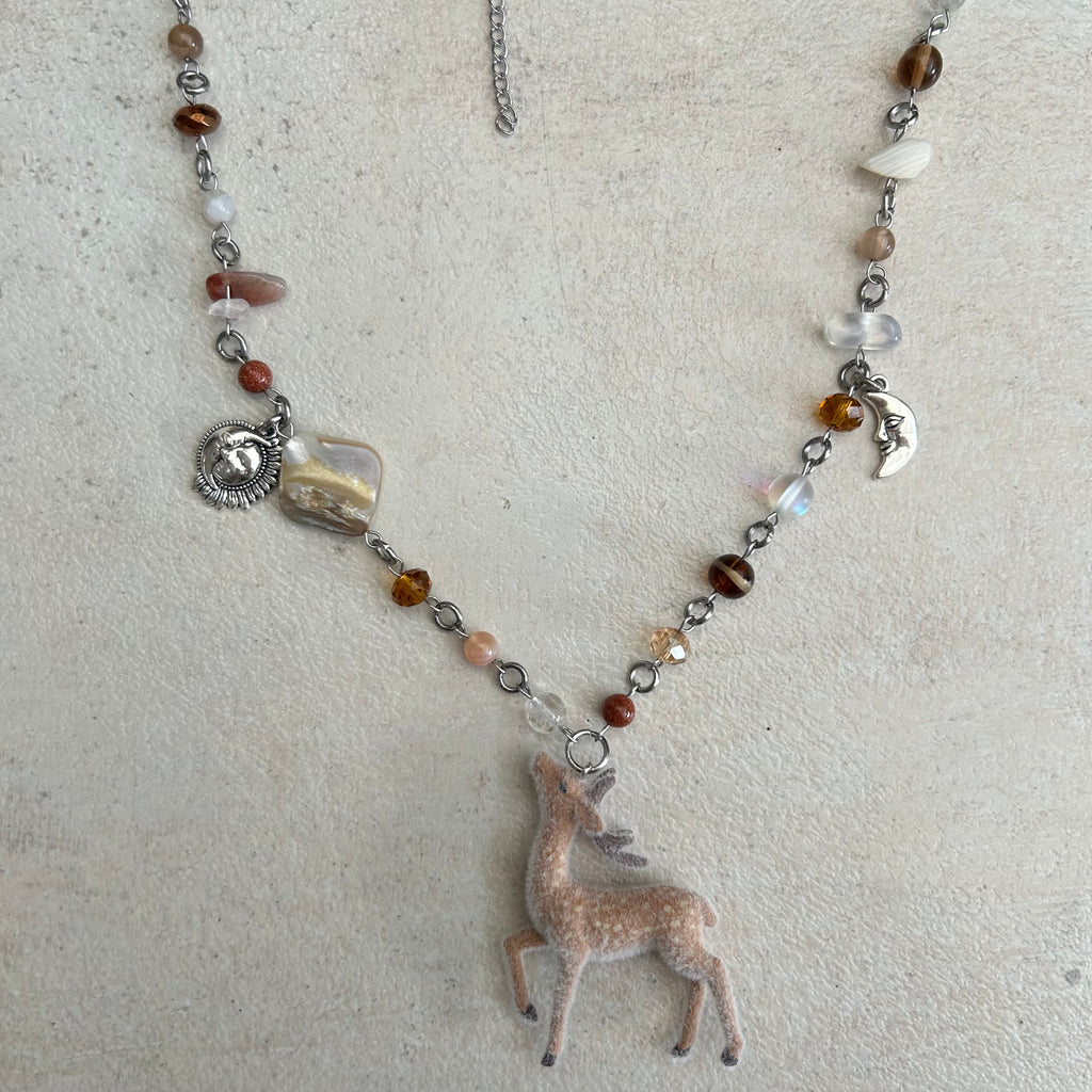 PREORDER: Baby fawn beaded necklace