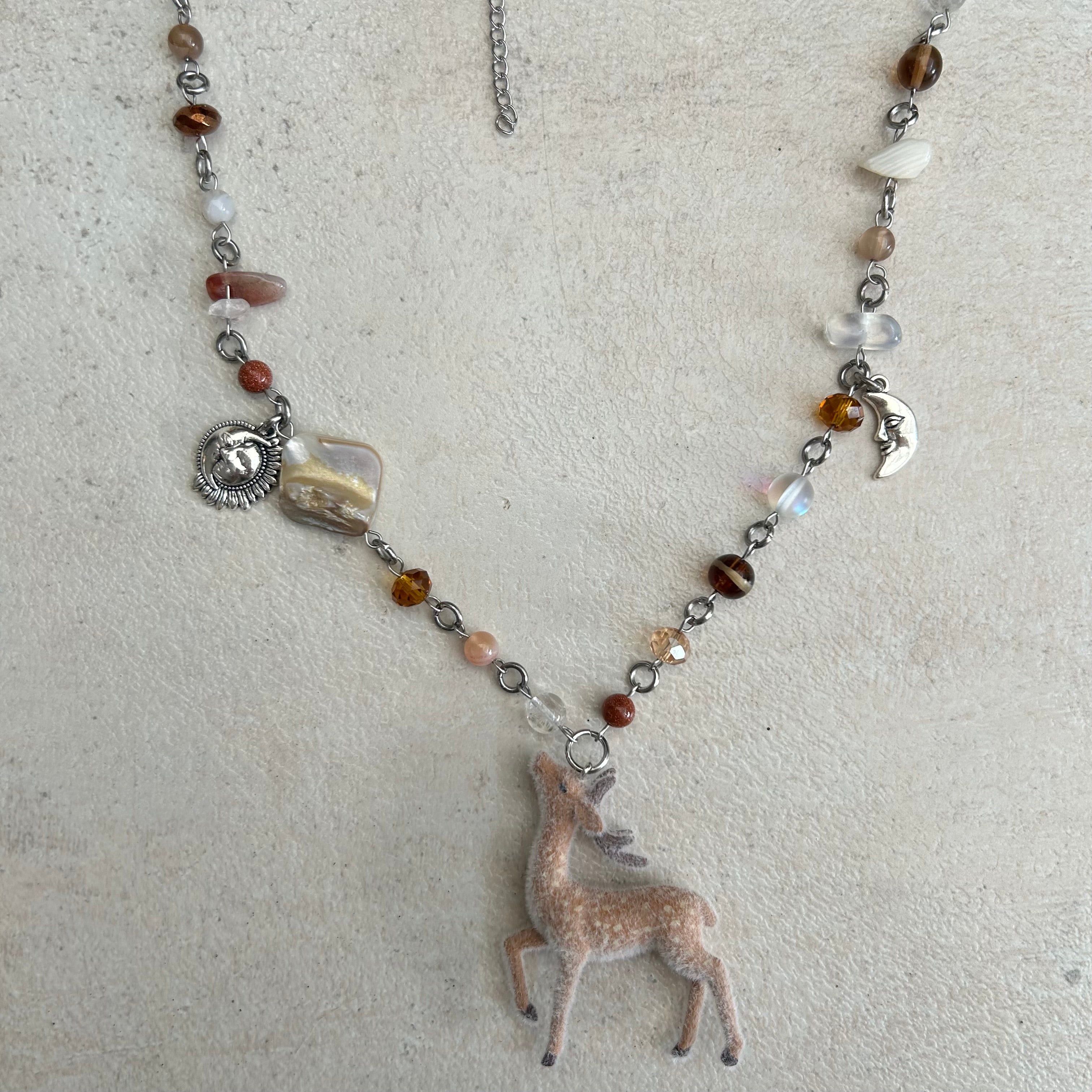 PREORDER: Baby fawn beaded necklace