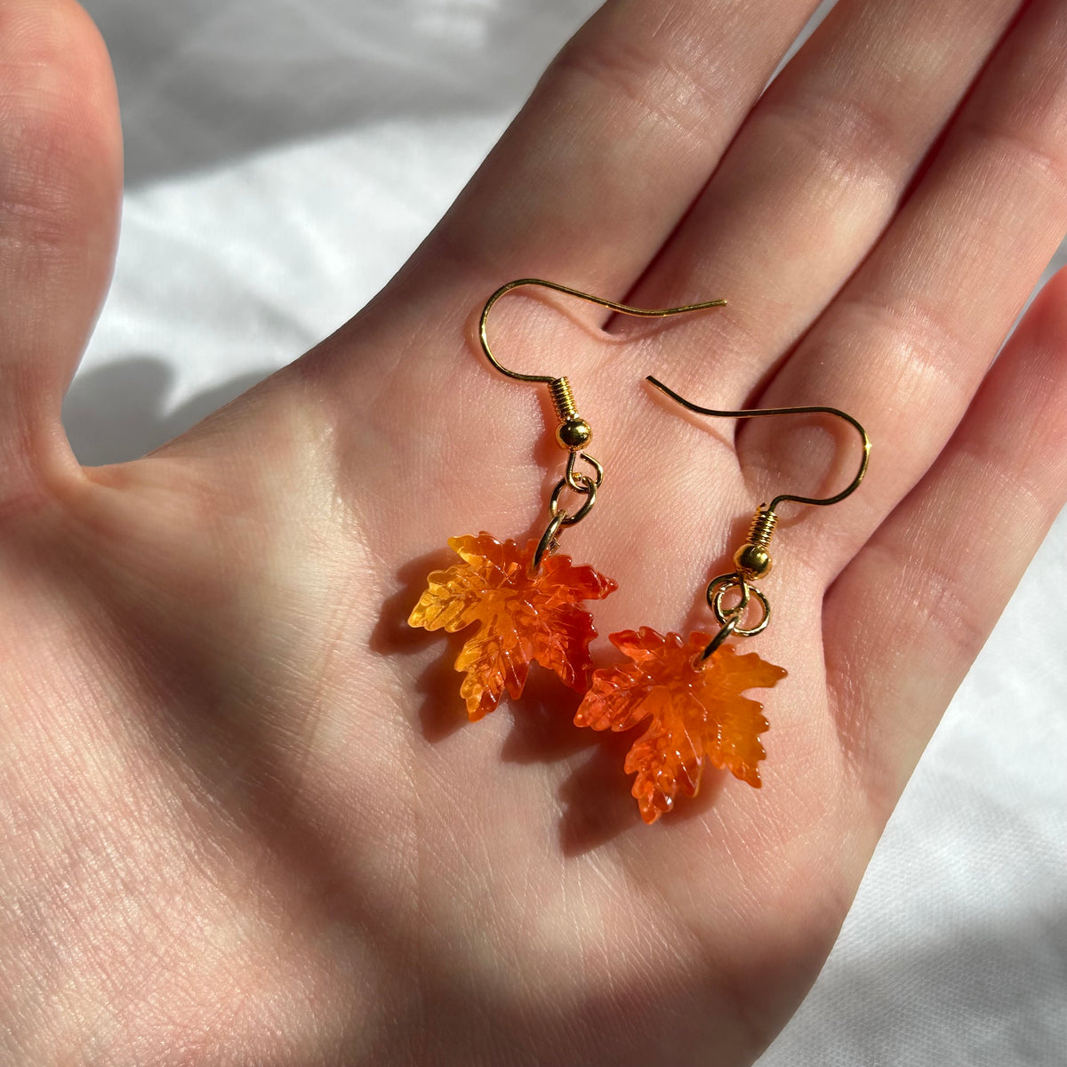 Gold leaf earrings