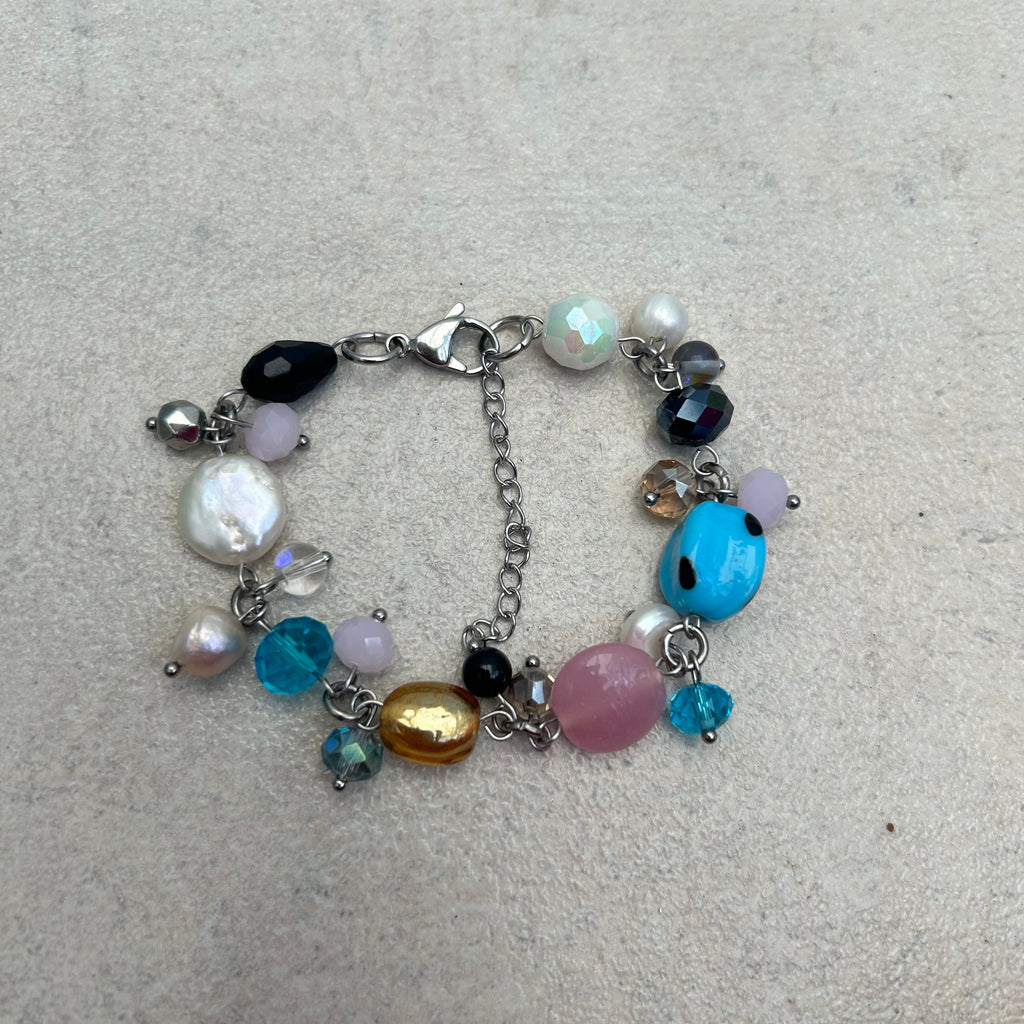 Blue and pink bracelet