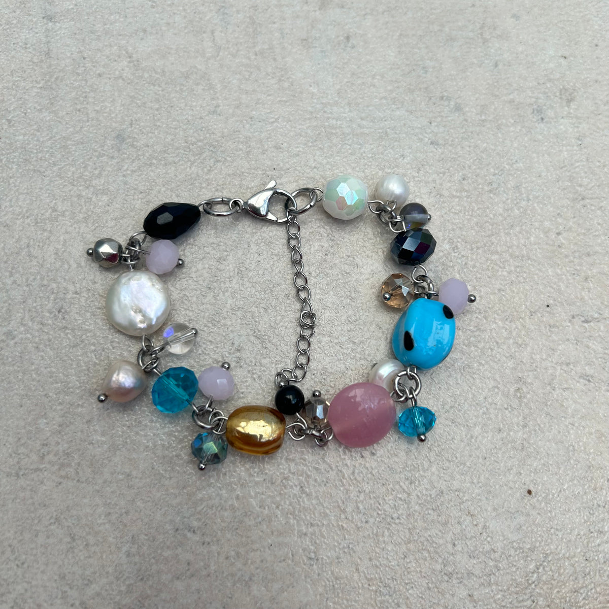 Blue and pink bracelet