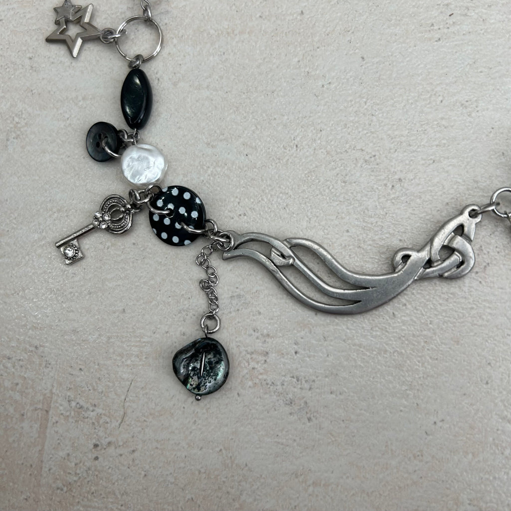 Polka spot b&w necklace