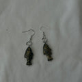 Gold on black fish earrings