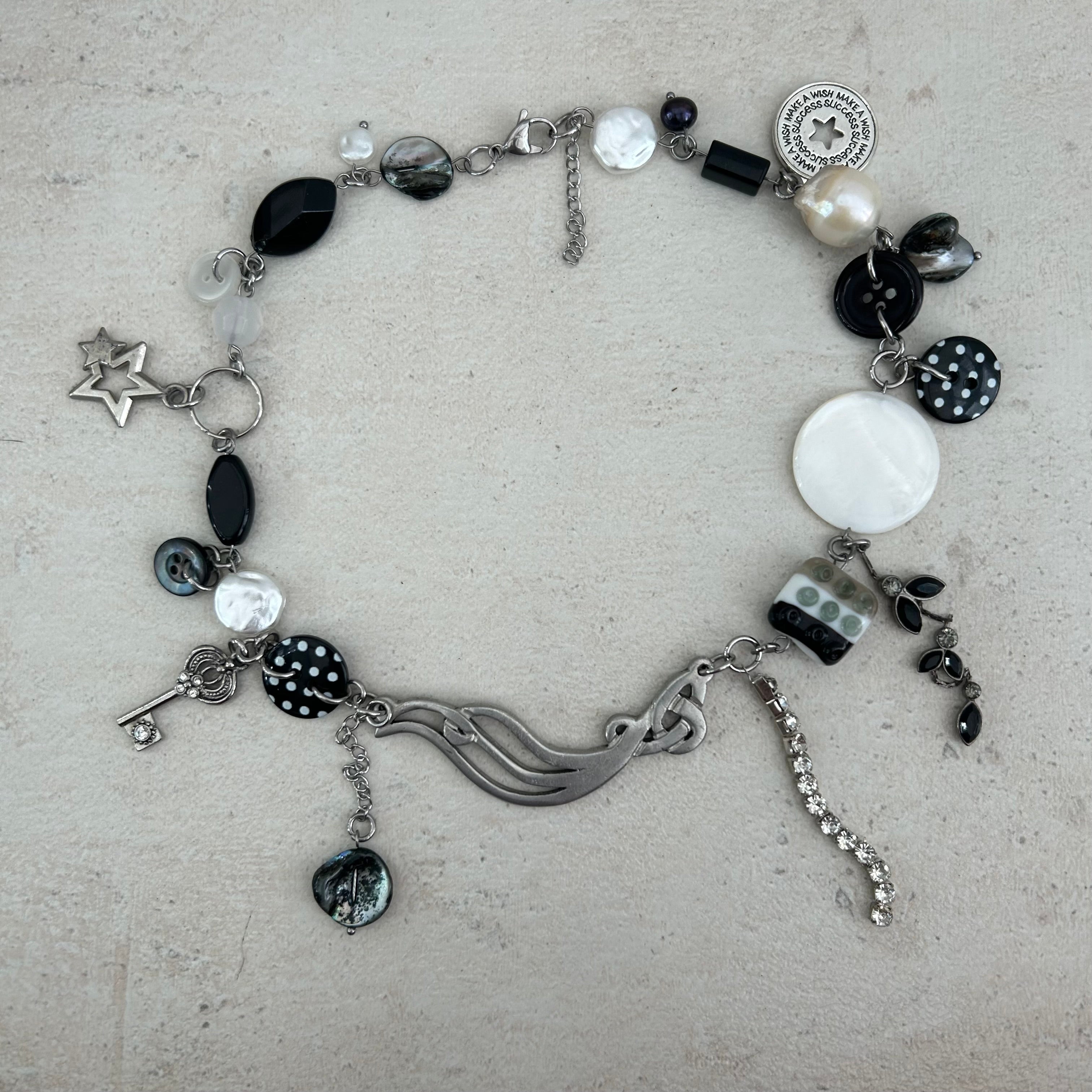 Polka spot b&w necklace