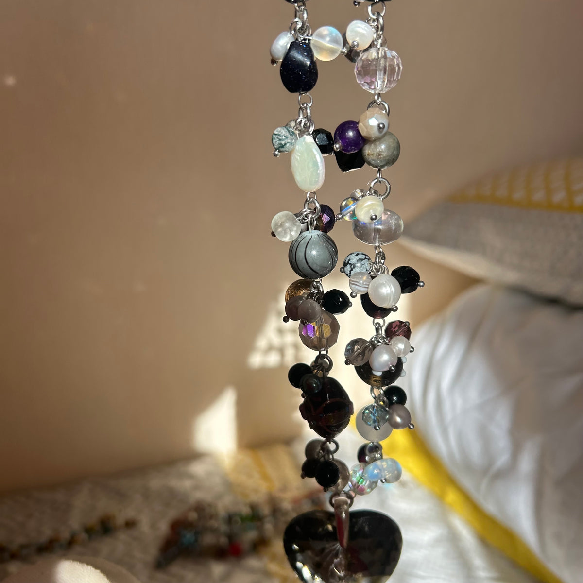 Glass lampwork cluster necklace