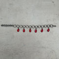 Red blood droplet stainless steel bracelet