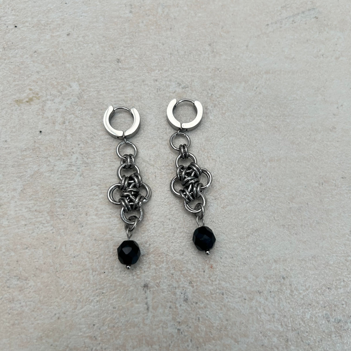 Stainless steel chainmail cross Huggies