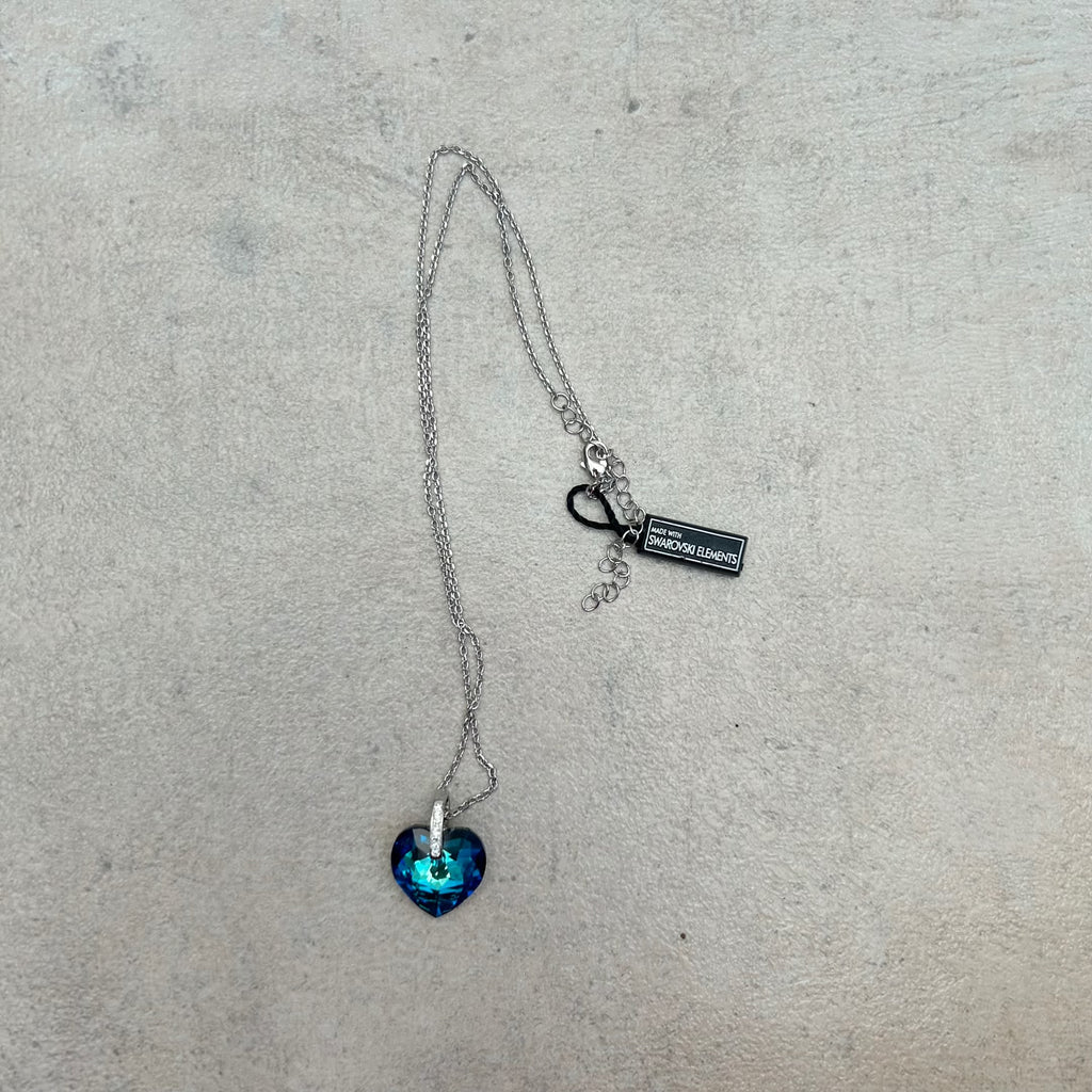 Swarovski blue heart pendant necklace